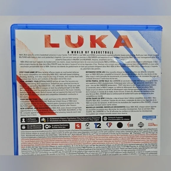 NBA 2K22 PS5 Basketball Game Luka Doncic Cover Tested Complete - Picture 5 of 9